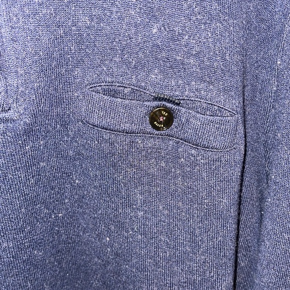 Ted Baker Mens Blue Quarter Zip Sweater Pullover Knit Cotton Size XL 6. X - Picture 3 of 6